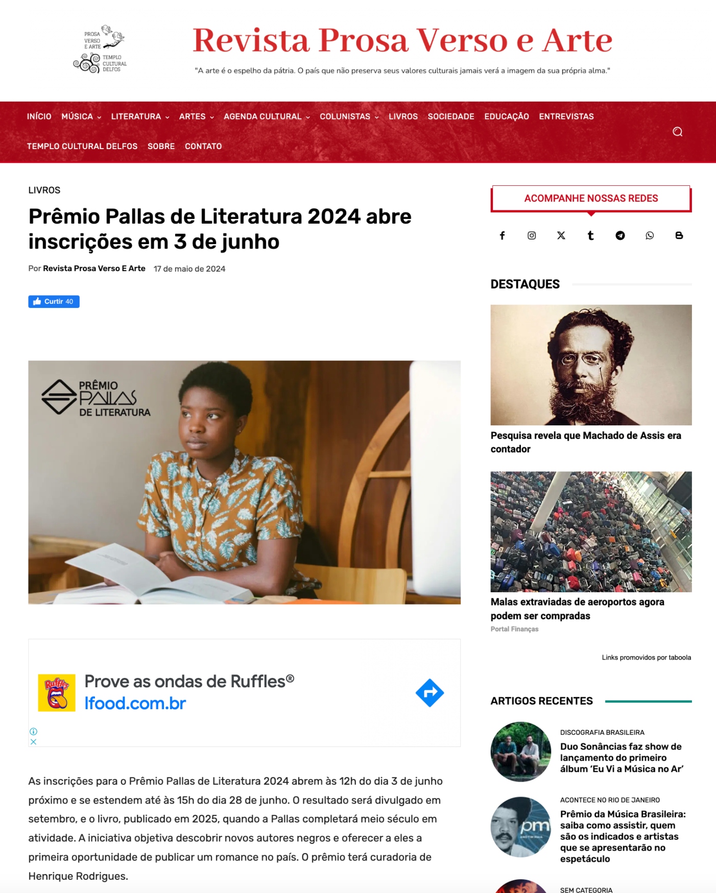 Prosa, Verso e Arte
